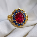 Beautiful red and blue sapphire stone ring