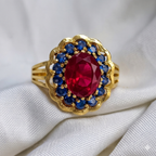 Beautiful red and blue sapphire stone ring