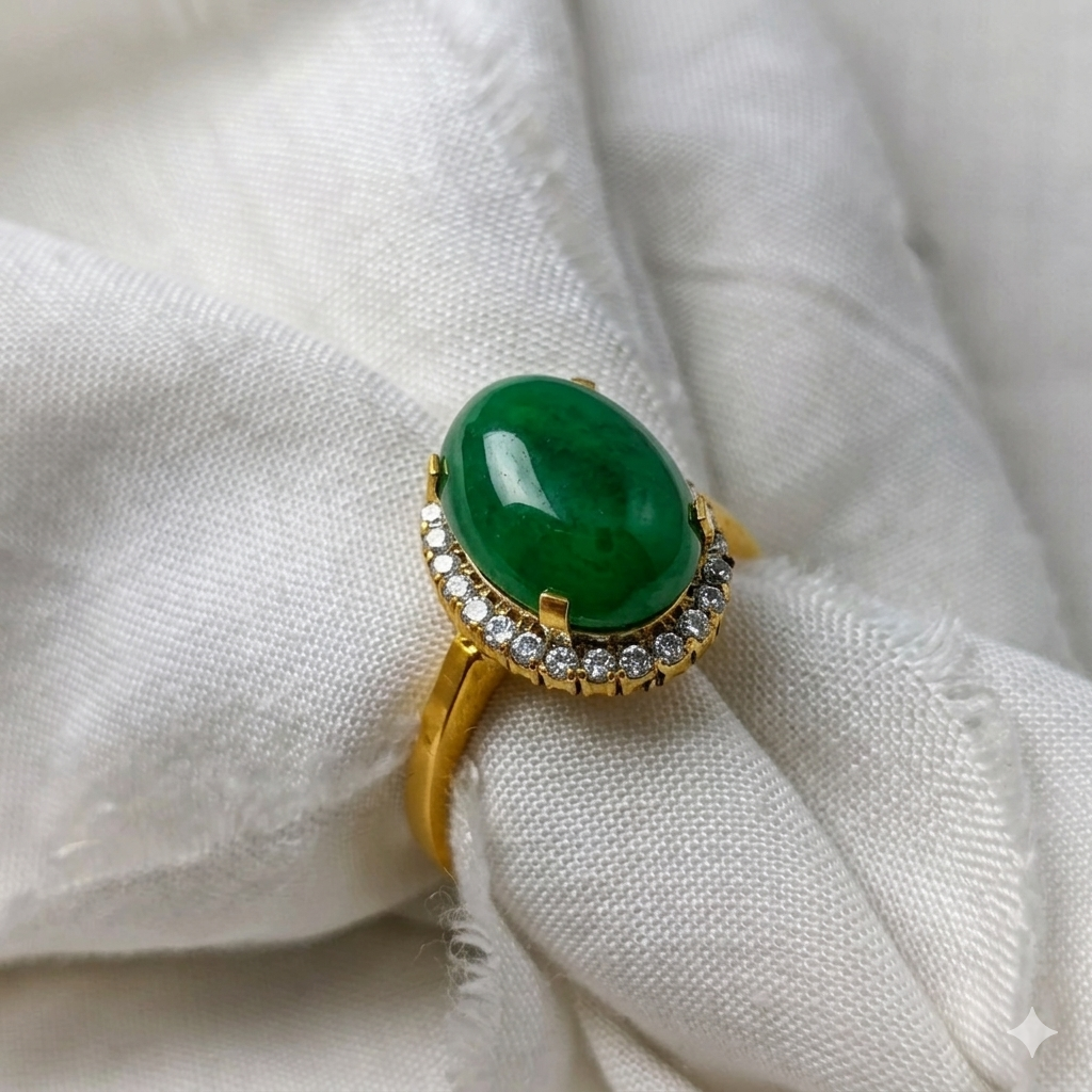 Beautiful green lab stone ring