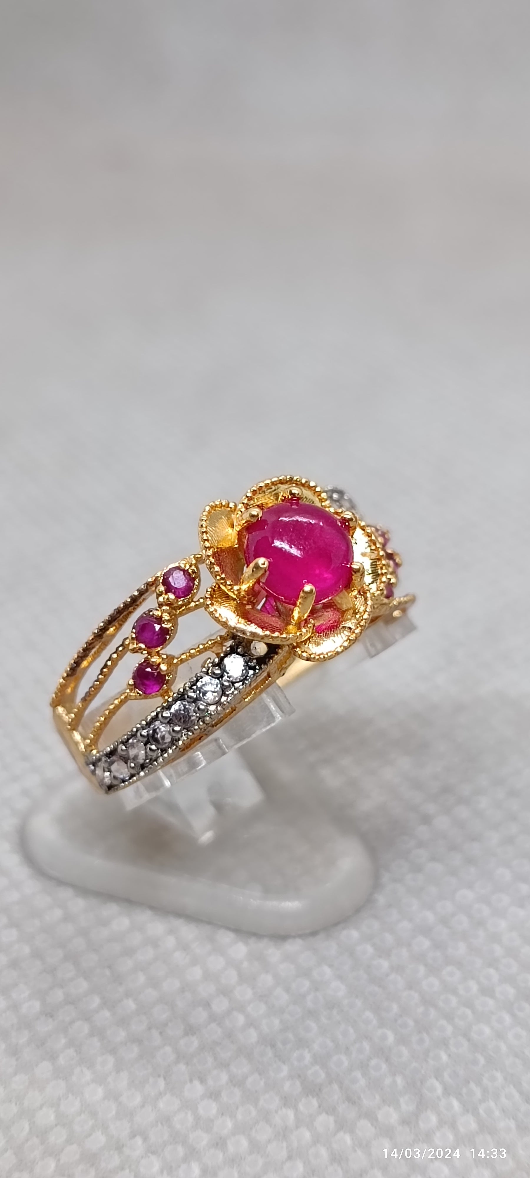 Natural chetam stone ring